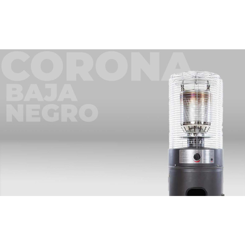 ESTUFA FAROLA-CORONA BAJA NEGRA - imagen 1